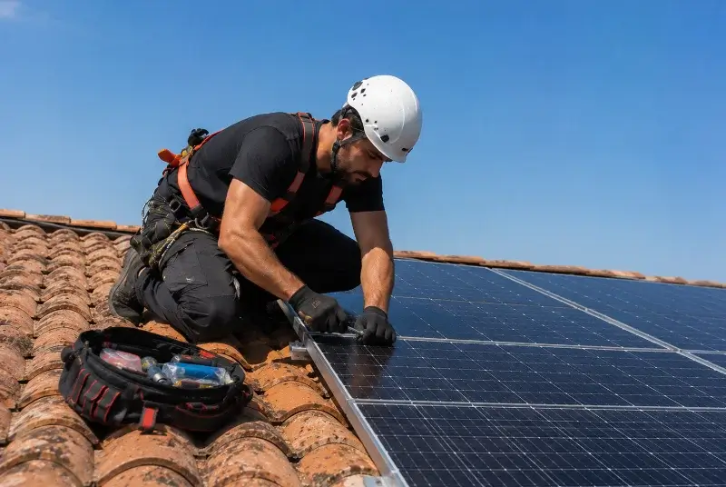 Maintenance et monitoring de panneaux solaires au Croisty