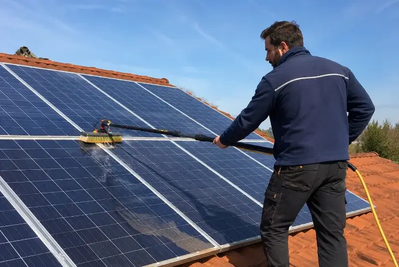 Nettoyage et entretien de panneaux solaires au Croisty