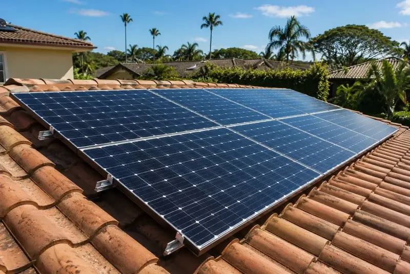 Installation de panneaux solaires au Croisty
